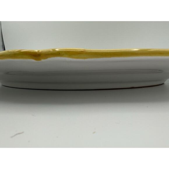 Italian Glazed Terra Cotta Hand Painted Lemon Serving Platter/Tray 15”x11” EUC! - Picture 8 of 11